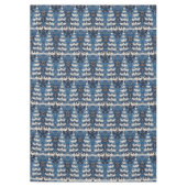 ブルーホワイトクリスマスツリーホリデーテーブルクロス テーブルクロス (正面)