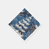 ブルーホワイトクリスマスツリーホリデーナプキン スタンダードカクテルナプキン (角)