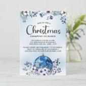 ブルーホワイトクリスマスフラワーオーナメント交換会 招待状 (スタンド正面)