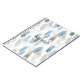 ブルーホワイトクリーム抽象芸術 ノートブック (左側)