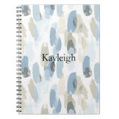 ブルーホワイトクリーム抽象芸術 ノートブック (正面)