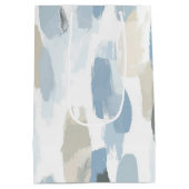 ブルーホワイトクリーム結婚抽象芸術 ミディアムペーパーバッグ (裏面)