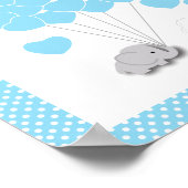 ブルーホワイトグレーエレファントベビーシャワー2 – ゲスト ポスター (角)