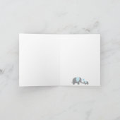 ブルーホワイトグレーストライプゾウありがとう サンキューカード (内部)