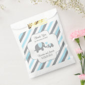 ブルーホワイトグレーストライプゾウありがとう フェイバーバッグ (封をした状態)