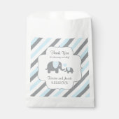 ブルーホワイトグレーストライプゾウありがとう フェイバーバッグ (正面)