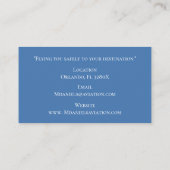 ブルーホワイトコマーシャル航空機船長パイロット 名刺 (裏面)