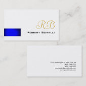 ブルーホワイトコンサルタントモノグラム名刺 名刺 (正面/裏面)