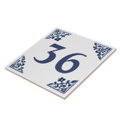 ブルーホワイトコーナーデルフトアートカスタムハウス番号 タイル (側面)