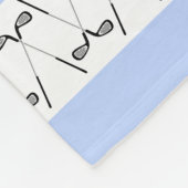 ブルーホワイトゴルフクラパーソナライズされたブ フリースブランケット (角)