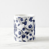 ブルーホワイトサッカーチームのカラーコーチ名 コーヒーマグカップ (中央)