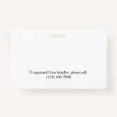 ブルーホワイトサービスドッグ2ロゴ&フォトID バッジ (裏面)