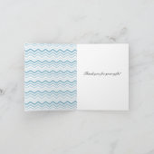 ブルーホワイトシェブロングラデーションありがとう サンキューカード (内部)