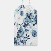 ブルーホワイトシルバーウィンターウェディングヴィンテージバラ ギフトタグ (裏面)