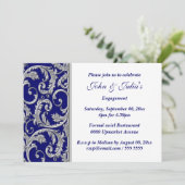 ブルーホワイトシルバー婚約記念日カスタム 招待状 (スタンド正面)