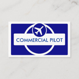 ブルーホワイトシンプルパイロットカスタム名刺 名刺