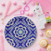 ブルーホワイトシームレス万華鏡のように千変万化するパターンダイヤモンド ペーパープレート (パーティー)