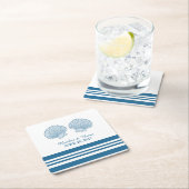 ブルーホワイトシー航海のシェル紙コースター スクエアペーパーコースター (インサイチュ)