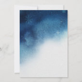 ブルーホワイトスお洒落ノーフレークエレガンス結婚ズ 招待状 (裏面)