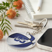 ブルーホワイトスクールクラブチームカラーズ キーホルダー (正面右)