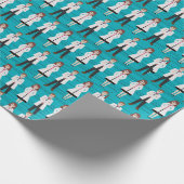 ブルーホワイトスタッフ包装紙 ラッピングペーパー (角)