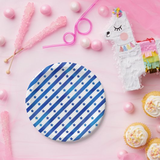 ブルーホワイトスターズストライプアメリカ合衆国愛国者 ペーパープレート (パーティー)