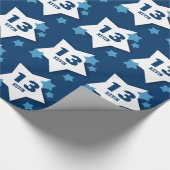 ブルーホワイトスターズ13誕生日カスタムV17A2 ラッピングペーパー (角)
