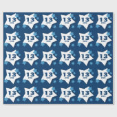 ブルーホワイトスターズ13誕生日カスタムV17A2 ラッピングペーパー (フラット)