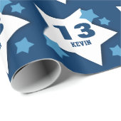 ブルーホワイトスターズ13誕生日カスタムV17A2 ラッピングペーパー (ロールコーナー)