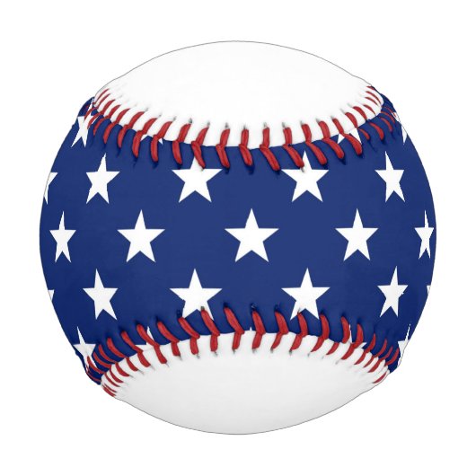 ブルーホワイトスターズUSAスポーツチーム名前をカスタムする 野球ボール (正面)