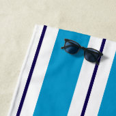 ブルーホワイトストライプいかり航海の ビーチタオル (インサイチュ)