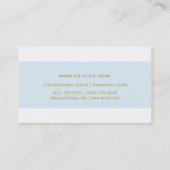 ブルーホワイトストライプのズストライプシックビジネスカード 名刺 (裏面)