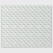 ブルーホワイトストライプの建築ディガー文字名 ラッピングペーパー (フラット)