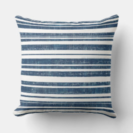 ブルーホワイトストライプの装飾用クッション クッション