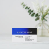 ブルーホワイトストライプコンテンポラリー名刺 名刺 (スタンド正面)