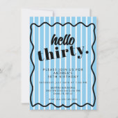 ブルーホワイトストライプズ30歳の誕生日 招待状 (正面)