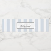 ブルーホワイトストライプブライダルシャワーパーティー ペットボトルラベル (シングルラベル)