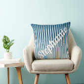 ブルーホワイトストライプ名前をカスタムするユニークギフト クッション (椅子)