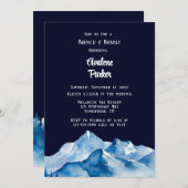 ブルーホワイトスノーウィーマウンテンズブランチ&バブリー 招待状 (正面/裏面)