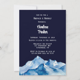 ブルーホワイトスノーウィーマウンテンズブランチ&バブリー 招待状
