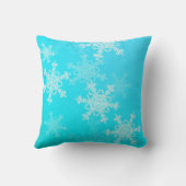 ブルーホワイトスノーフレークのミニマリストクリスマス クッション (裏面)