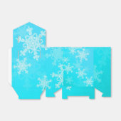 ブルーホワイトスノーフレークのミニマリストクリスマス フェイバーボックス (折り畳みなし)