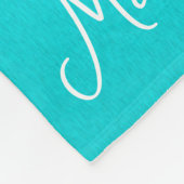 ブルーホワイトスノーフレークのミニマルなクリスマスの名前 フリースブランケット (角)