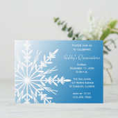 ブルーホワイトスノーフレークウィンターキンセニェラ招待状 招待状 (スタンド正面)