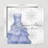 ブルーホワイトスノーフレークキンセアニェラ 招待状 (正面/裏面)