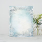 ブルーホワイトスノーフレークスクラップブックジャーナル紙 (スタンド正面)