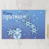 ブルーホワイトスノーフレークスクリスマス紙ランチョンマット ペーパーパッド (インサイチュ)