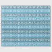 ブルーホワイトスノーフレークニットセーターのパターン冬 ラッピングペーパー (フラット)