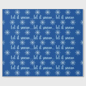 ブルーホワイトスノーフレークレット雪包み紙 ラッピングペーパー (フラット)