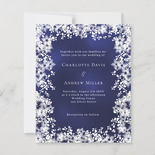 ブルーホワイトスノーフレーク冬の結婚式 (正面)